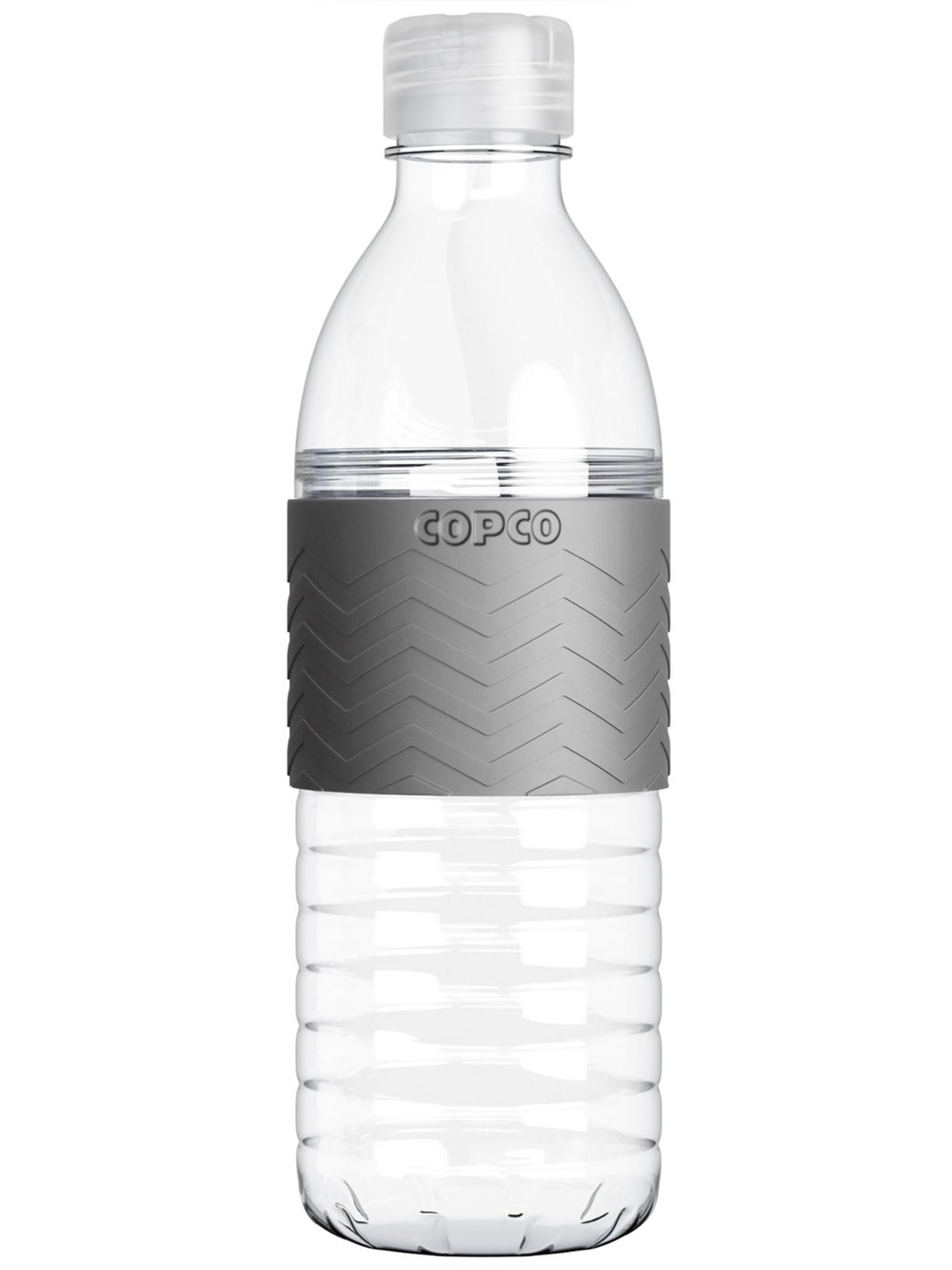 Copco Hydra Reusable Water Bottle 16.9 Ounce Clear Gray Chevron Easy Clean